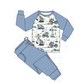 Blue Excavator Bamboo Pajama Set