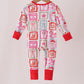 Red Santa Carousel Bamboo Romper