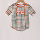 Pumpkin Embroidery Plaid Bubble