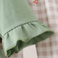 Green Duck guack guack Embroidery Ruffle Pants Set