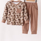 Brown camouflage pocket jogger set