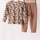 Brown camouflage pocket jogger set