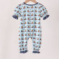 Blue mallard duck embroidery ruffle romper