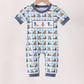Blue mallard duck embroidery romper