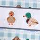 Blue mallard duck embroidery romper