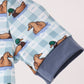Blue mallard duck embroidery romper