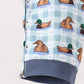 Blue mallard duck embroidery romper