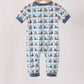Blue mallard duck embroidery romper