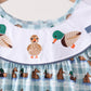 Blue mallard duck embroidery dress