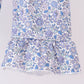 Blue pumpkin applique ruffle pants set