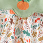 Fall pumpkin embroidery leaves bloomer set