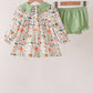 Fall pumpkin embroidery leaves bloomer set