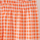 Sage pumpkin embroidery gingham pants set