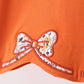 Orange Floral Bow Ruffle pants set