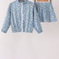 Teal floral print mom&me skorts set