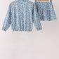Teal floral print mom&me skorts set