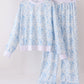 Blue floral print mom&me pants set