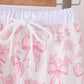 Pink bow floral print mom&me pants set