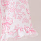 Pink bow floral print mom&me pants set