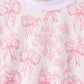 Pink bow floral print mom&me pants set