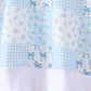 Blue floral bow checkered mom&me pants set