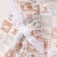 Khaki farm checkered ruffle bloomer set