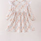 Khaki farm checkered ruffle dress