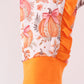 Orange Pumpkin Print Ruffle Romper