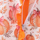 Orange Pumpkin Print Ruffle Romper