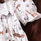 Brown zoo animal ruffle bloomer set