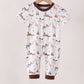 Brown zoo animal romper