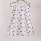 Brown zoo animal ruffle dress