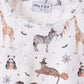 Brown zoo animal ruffle dress