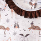 Brown zoo animal ruffle pants set