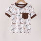 Brown zoo animal pocket top