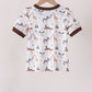 Brown zoo animal pocket top