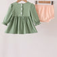Green farm embroidery bloomer set