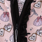 Pink Spooky embroidery bamboo ruffle romper