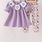 Purple spooky embroidery pants set