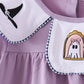 Purple spooky embroidery pants set