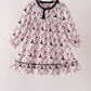 Pink Spooky print ruffle dress