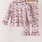 Pink Spooky print bamboo pajama set