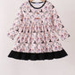 Pink Spooky print ruffle dress