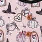 Pink Spooky print ruffle dress
