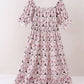 Pink Spooky print ruffle tiered mom dress