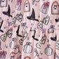 Pink Spooky print ruffle tiered mom dress