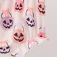 Green Jack-O-Lantern embroidery ruffle bloomer set