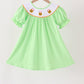 Green Jack-O-Lantern embroidery dress
