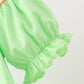 Green Jack-O-Lantern embroidery dress