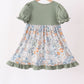 Green pumpkin french knot dress